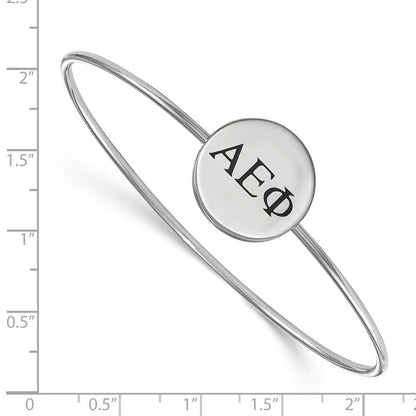 Sterlingsilber S. Rhodiniert Logoart Alpha Epsilon Phi Emailliert Schieber auf Armreif Armband