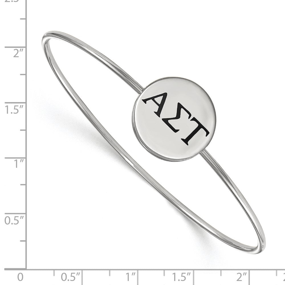 Sterlingsilber Rhodiniert Logoart Alpha Sigma Tau Emailliert Schieber auf Armreif Armband