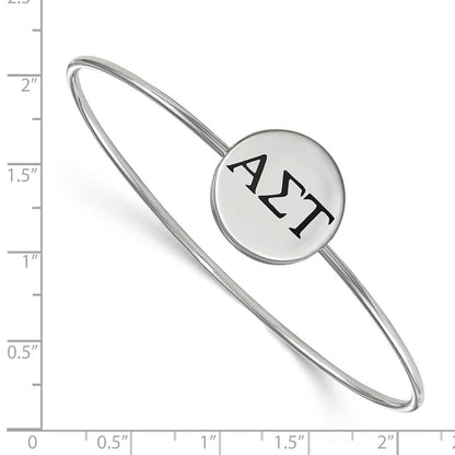 Sterlingsilber Rhodiniert Logoart Alpha Sigma Tau Emailliert Schieber auf Armreif Armband