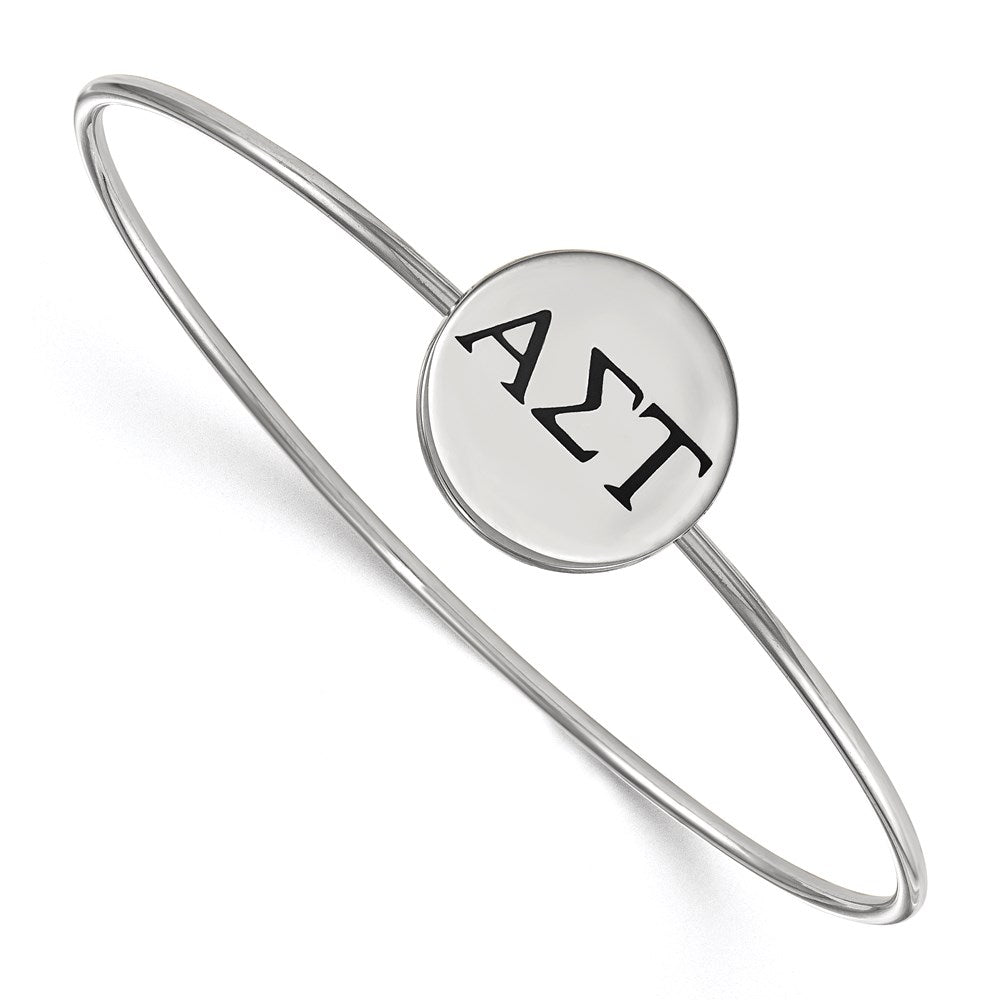 Sterlingsilber Rhodiniert Logoart Alpha Sigma Tau Emailliert Schieber auf Armreif Armband