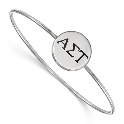 Sterlingsilber Rhodiniert Logoart Alpha Sigma Tau Emailliert Schieber auf Armreif Armband