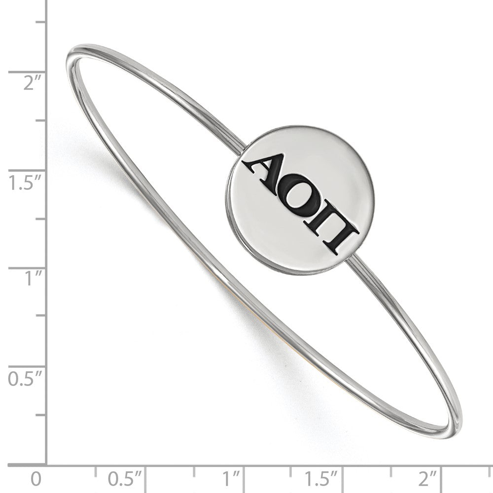 Sterlingsilber S. Rhodiniert Logoart Alpha Omicron Pi Emailliert Schieber-on Armreif