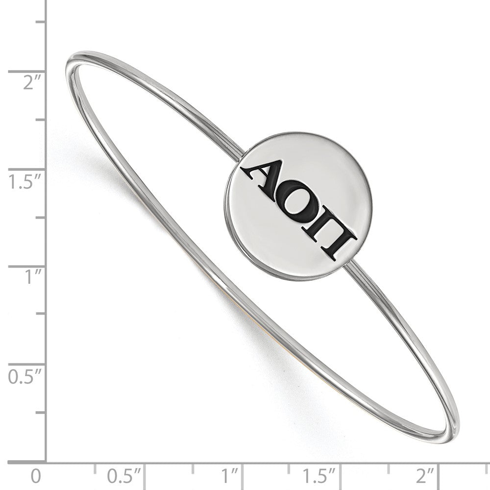 Sterlingsilber S. Rhodiniert Logoart Alpha Omicron Pi Emailliert Schieber-on Armreif