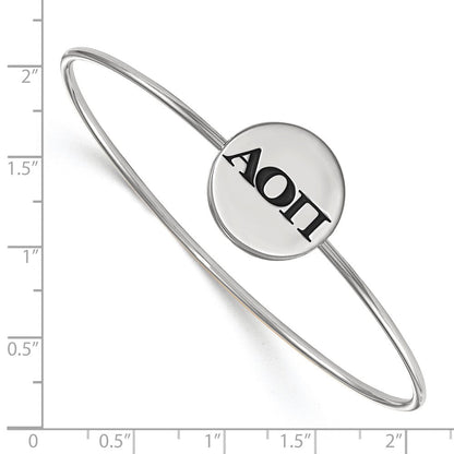 Sterlingsilber S. Rhodiniert Logoart Alpha Omicron Pi Emailliert Schieber-on Armreif
