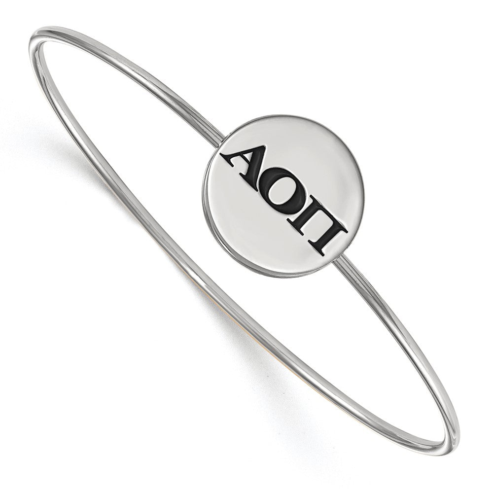 Sterlingsilber S. Rhodiniert Logoart Alpha Omicron Pi Emailliert Schieber-on Armreif