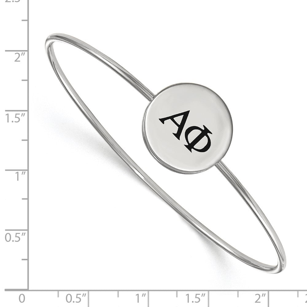 Sterlingsilber Rhodiniert Logoart Alpha Phi Emailliert Schieber auf Armreif Armband
