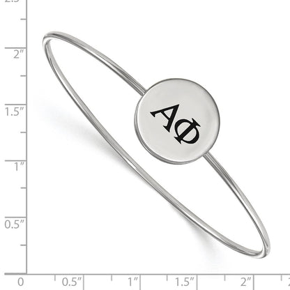 Sterlingsilber Rhodiniert Logoart Alpha Phi Emailliert Schieber auf Armreif Armband