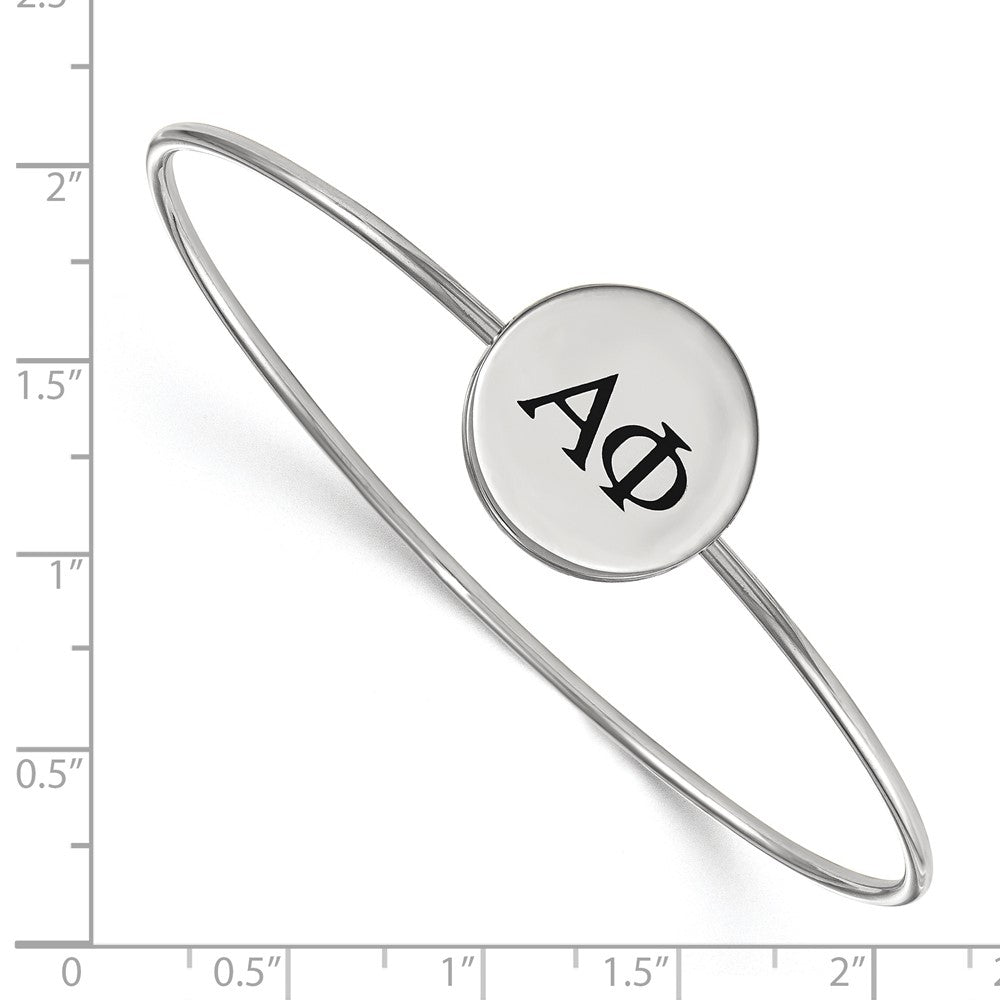 Sterlingsilber Rhodiniert Logoart Alpha Phi Emailliert Schieber auf Armreif Armband