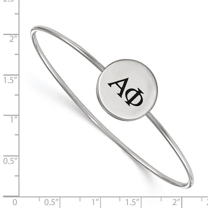 Sterlingsilber Rhodiniert Logoart Alpha Phi Emailliert Schieber auf Armreif Armband