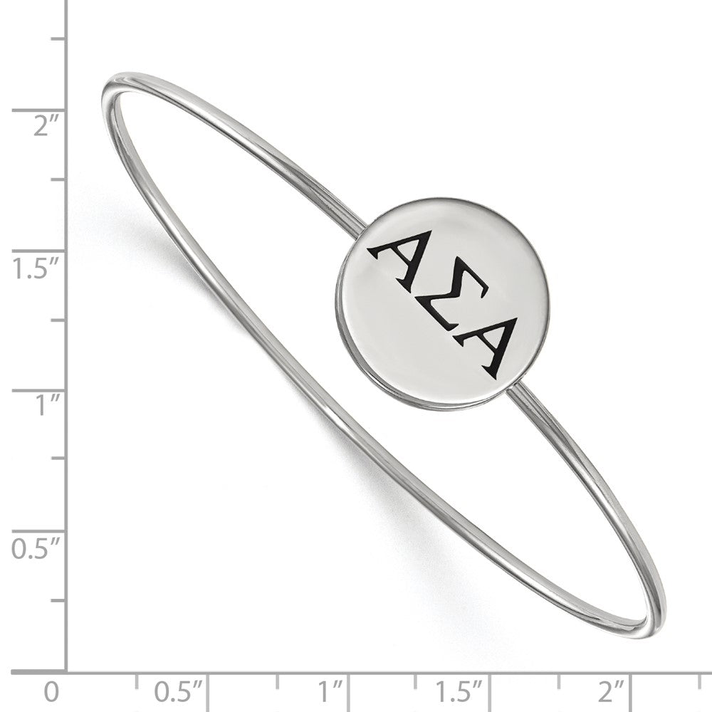 Sterlingsilber S. Rhodiniert Logoart Alpha Sigma Emailliert Schieber auf Armreif Armband