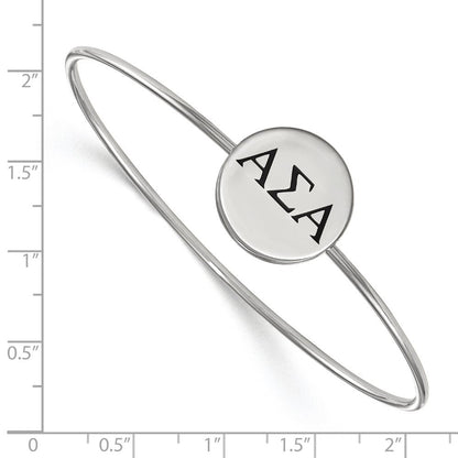 Sterlingsilber S. Rhodiniert Logoart Alpha Sigma Emailliert Schieber auf Armreif Armband
