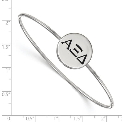 Sterlingsilber Rhodiniert Logoart Alpha Xi Delta Emailliert Schieber auf Armreif Armband