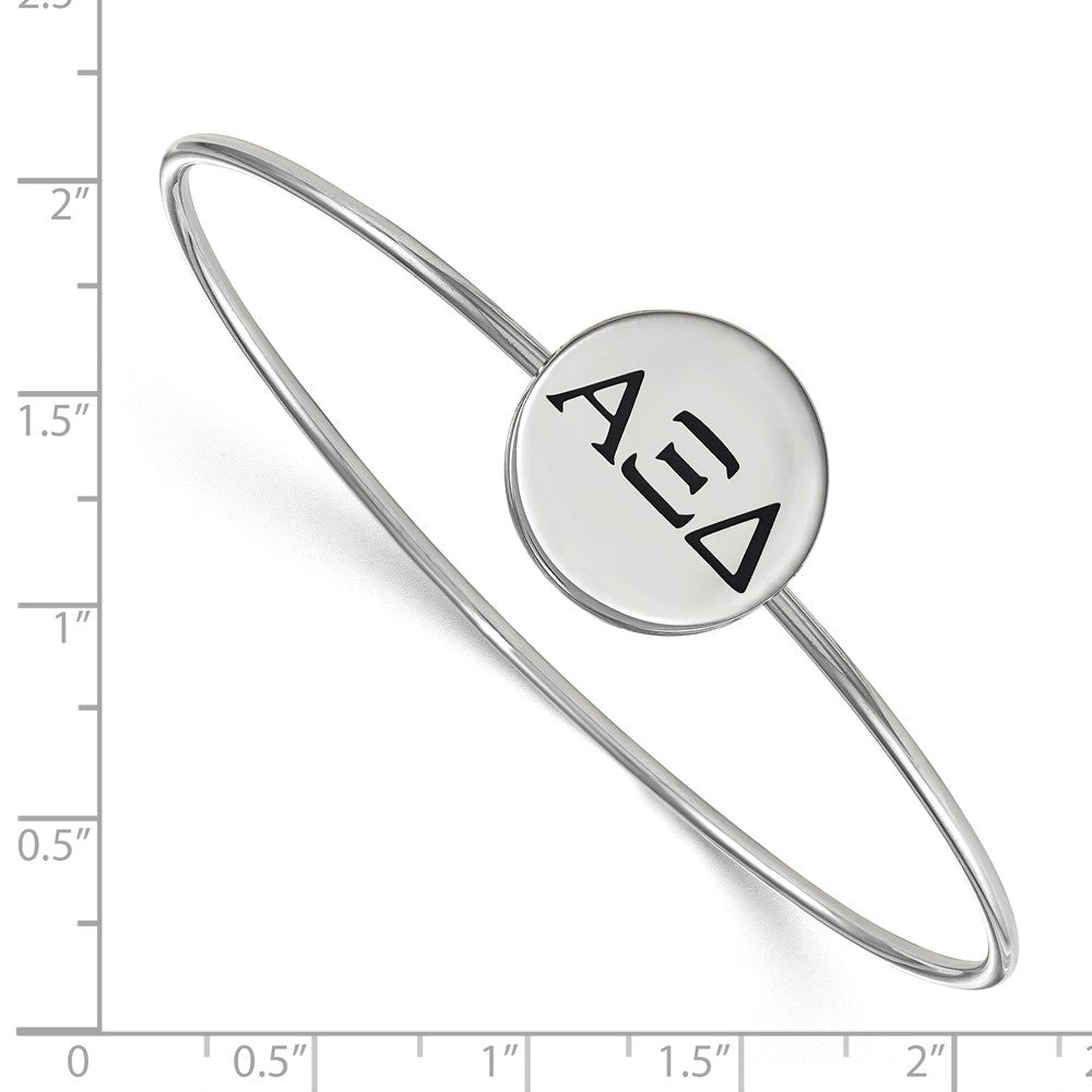 Sterlingsilber Rhodiniert Logoart Alpha Xi Delta Emailliert Schieber auf Armreif Armband