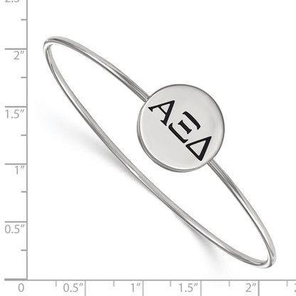Sterlingsilber Rhodiniert Logoart Alpha Xi Delta Emailliert Schieber auf Armreif Armband