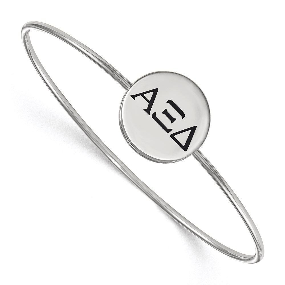 Sterlingsilber Rhodiniert Logoart Alpha Xi Delta Emailliert Schieber auf Armreif Armband