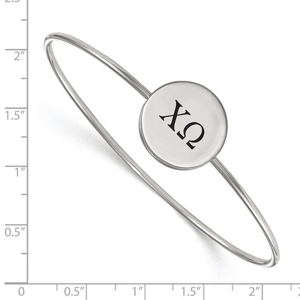 Sterlingsilber Rhodiniert Logoart Chi Omega Emailliert Schieber auf Armreif Armband