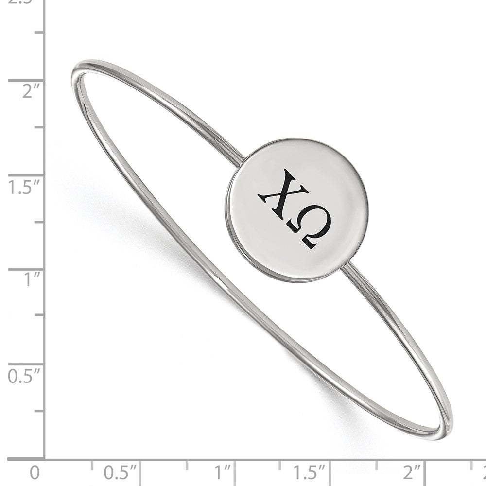 Sterlingsilber Rhodiniert Logoart Chi Omega Emailliert Schieber auf Armreif Armband