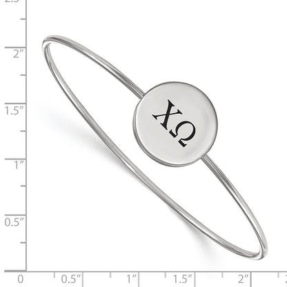 Sterlingsilber Rhodiniert Logoart Chi Omega Emailliert Schieber auf Armreif Armband