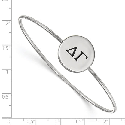Sterlingsilber Rhodiniert Logoart Delta Gamma Emailliert Schieber auf Armreif Armband