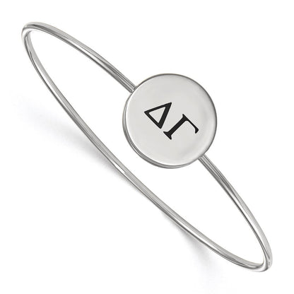 Sterlingsilber Rhodiniert Logoart Delta Gamma Emailliert Schieber auf Armreif Armband
