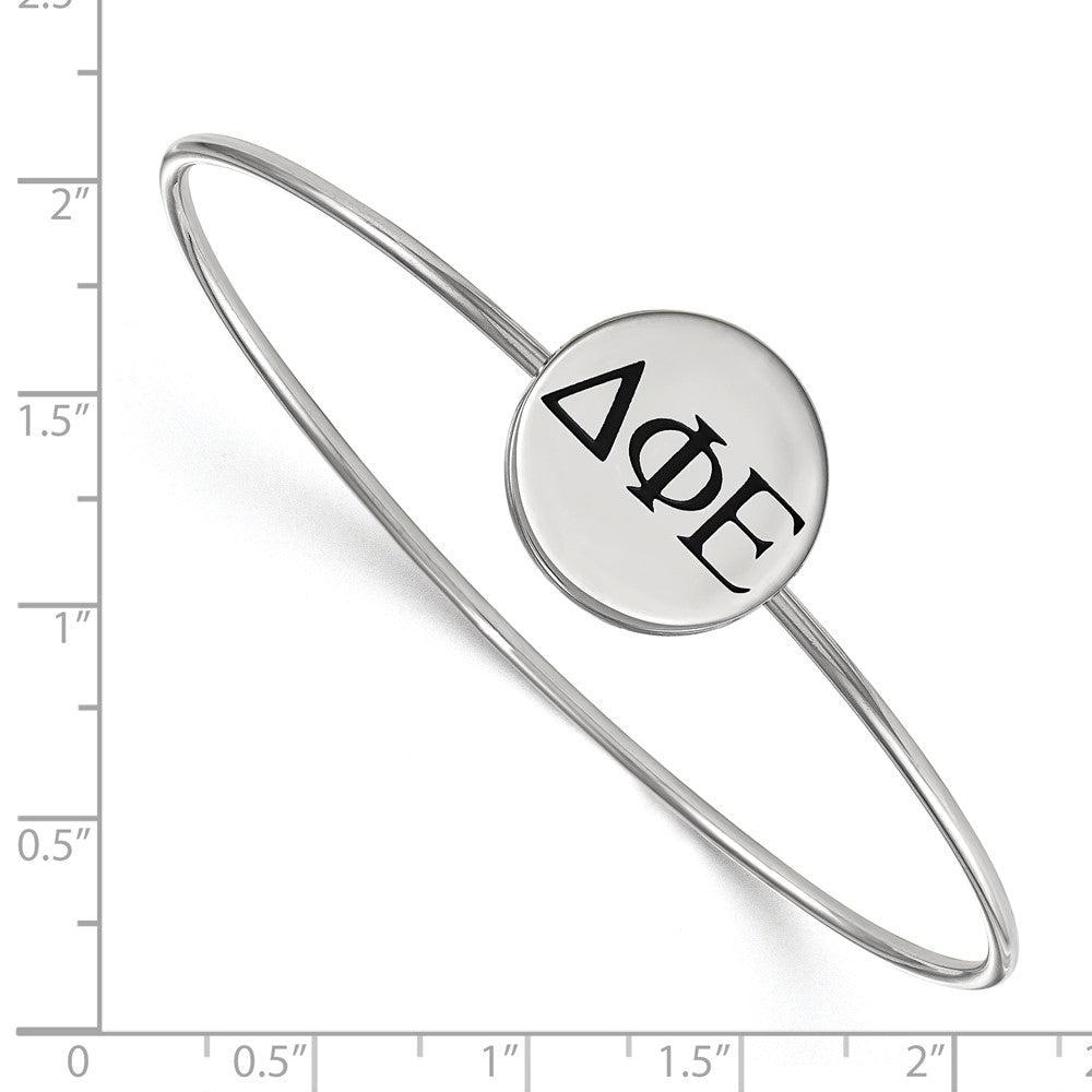 Sterlingsilber S. Rhodiniert Logoart Delta Phi Epsilon Emailliert Schieber auf Armreif Armband
