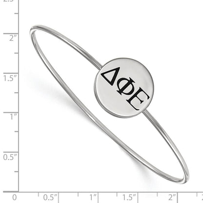 Sterlingsilber S. Rhodiniert Logoart Delta Phi Epsilon Emailliert Schieber auf Armreif Armband
