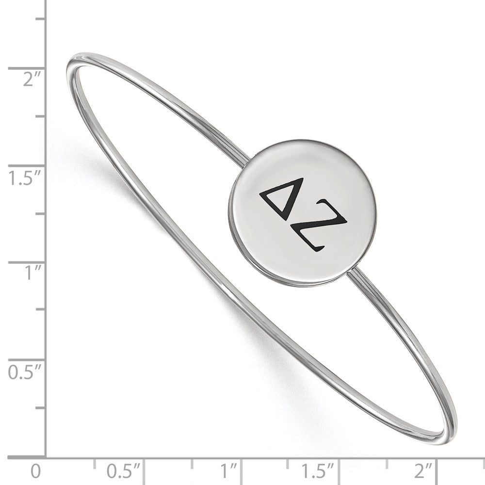 Sterlingsilber Rhodiniert Logoart Delta Zeta Emailliert Schieber auf Armreif Armband