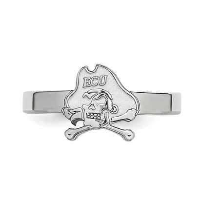 Sterlingsilber Rhodiniert Logoart Ost Carolina University Pirat Zehenring