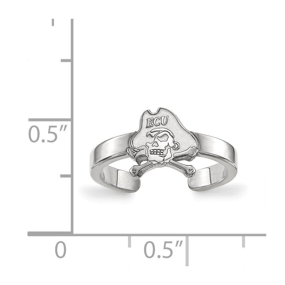 Sterlingsilber Rhodiniert Logoart Ost Carolina University Pirat Zehenring