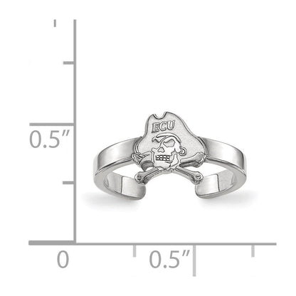 Sterlingsilber Rhodiniert Logoart Ost Carolina University Pirat Zehenring