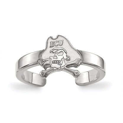 Sterlingsilber Rhodiniert Logoart Ost Carolina University Pirat Zehenring