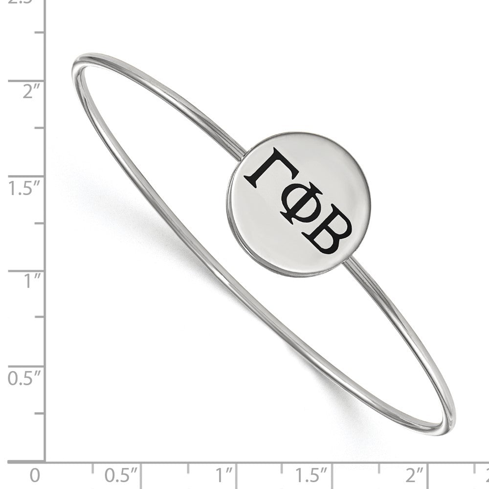 Sterlingsilber Rhodiniert Logoart Gamma Phi Beta Emailliert Schieber auf Armreif Armband