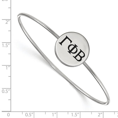 Sterlingsilber Rhodiniert Logoart Gamma Phi Beta Emailliert Schieber auf Armreif Armband