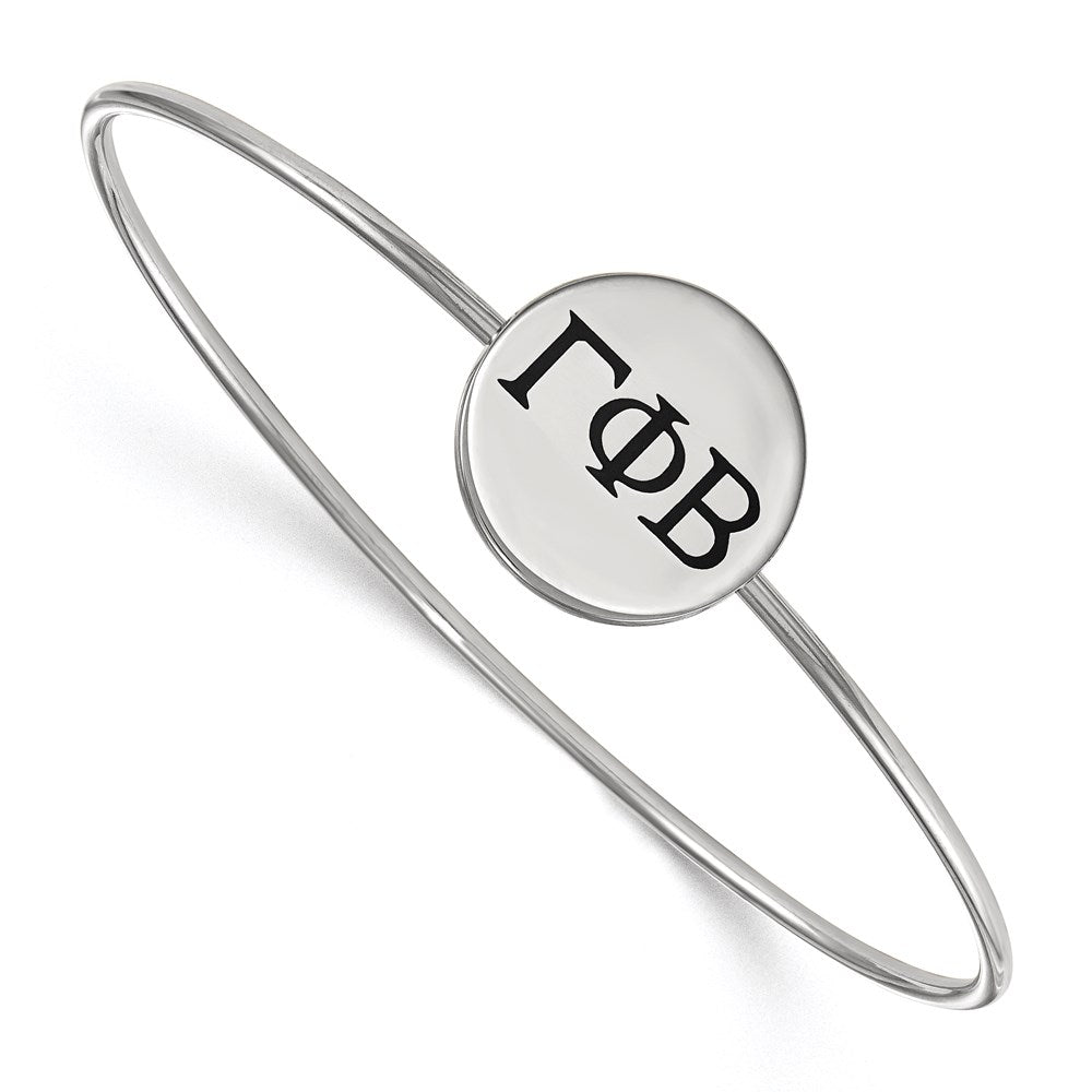 Sterlingsilber Rhodiniert Logoart Gamma Phi Beta Emailliert Schieber auf Armreif Armband