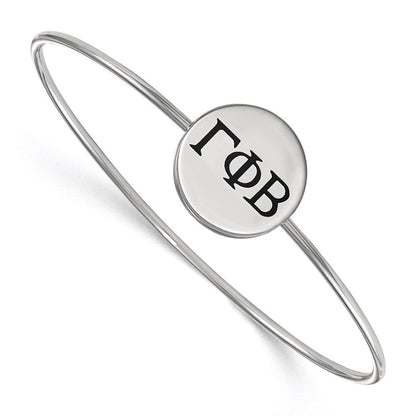Sterlingsilber Rhodiniert Logoart Gamma Phi Beta Emailliert Schieber auf Armreif Armband