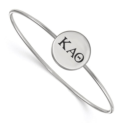 Sterlingsilber S. Rhodiniert Logoart Kappa Alpha Theta Emailliert Schieber auf Armreif Armband