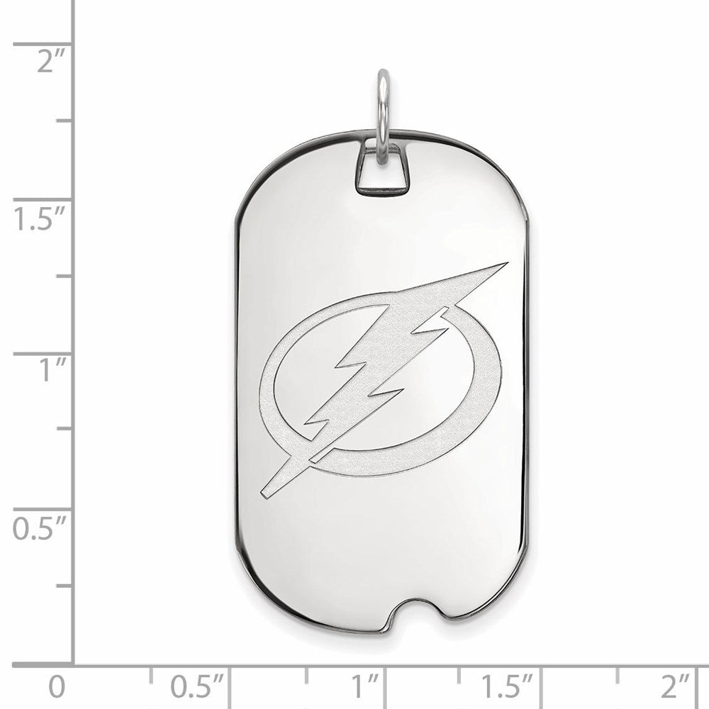 10K Weißgold Nhl Logoart Tampa Bay Blitz Groß Erkennungsmarke Anhänger