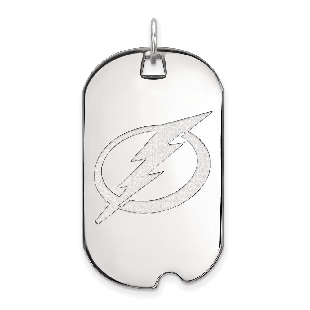 10K Weißgold Nhl Logoart Tampa Bay Blitz Groß Erkennungsmarke Anhänger