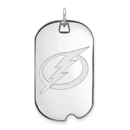 10K Weißgold Nhl Logoart Tampa Bay Blitz Groß Erkennungsmarke Anhänger