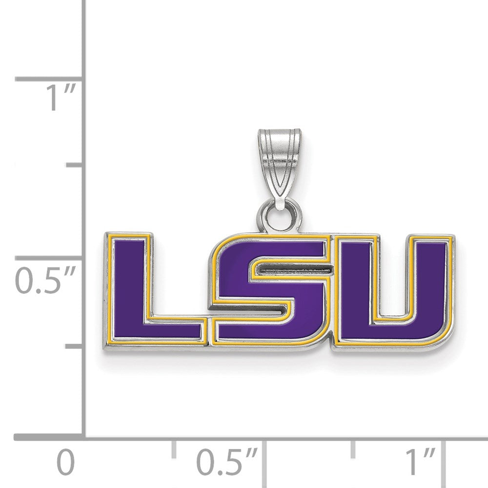 Sterlingsilber Rhodiniert Logoart Louisiana State University L S U Klein Emailliert Anhänger