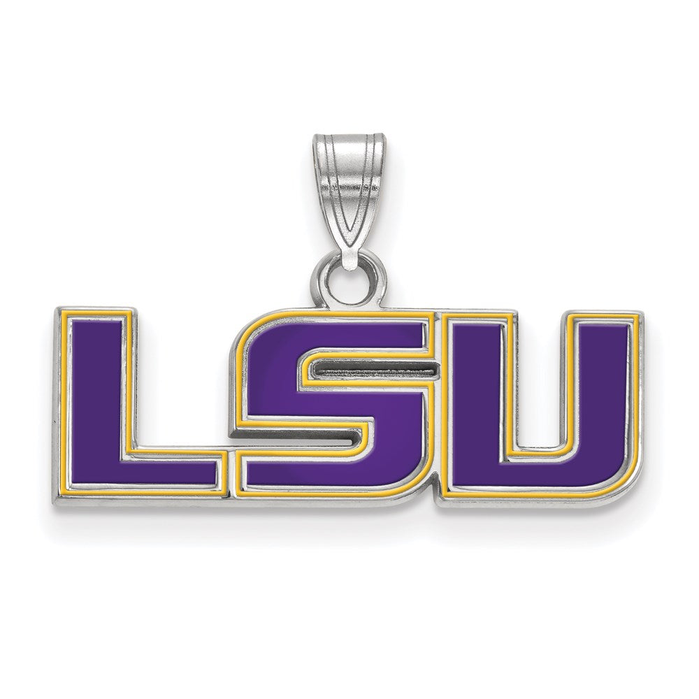 Sterlingsilber Rhodiniert Logoart Louisiana State University L S U Klein Emailliert Anhänger