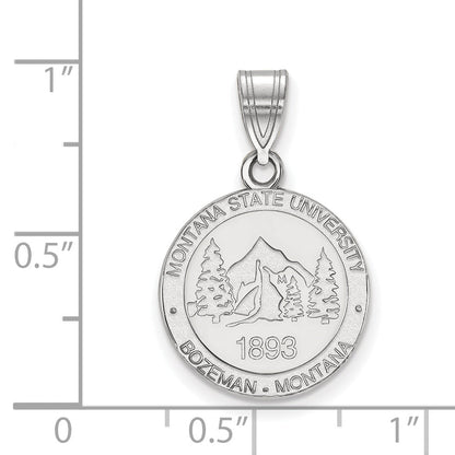 Sterlingsilber Rhodiniert Logoart Montana State University Mittel Wappen Anhänger