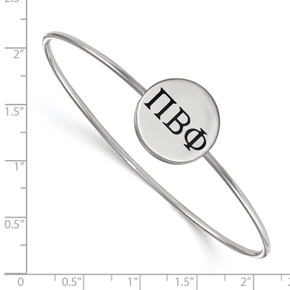 Sterlingsilber Rhodiniert Logoart Pi Beta Phi Emailliert Schieber auf Armreif Armband