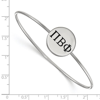 Sterlingsilber Rhodiniert Logoart Pi Beta Phi Emailliert Schieber auf Armreif Armband