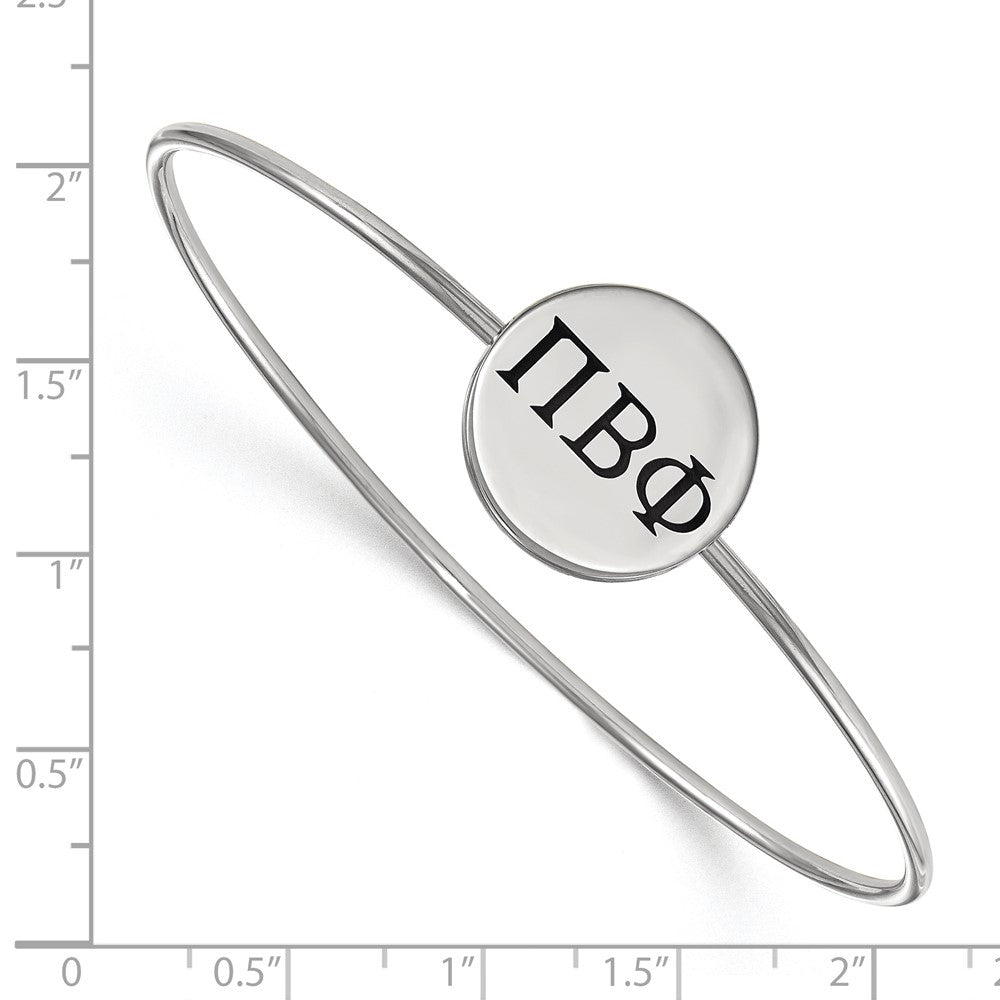Sterlingsilber Rhodiniert Logoart Pi Beta Phi Emailliert Schieber auf Armreif Armband