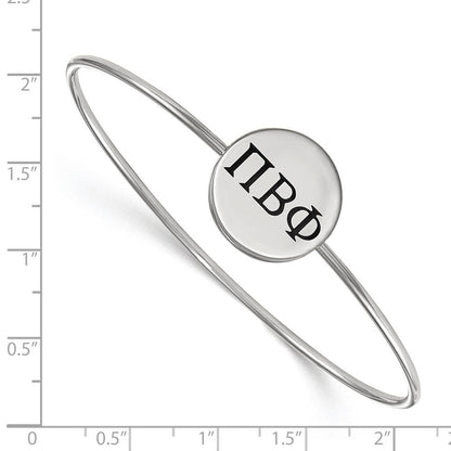 Sterlingsilber Rhodiniert Logoart Pi Beta Phi Emailliert Schieber auf Armreif Armband
