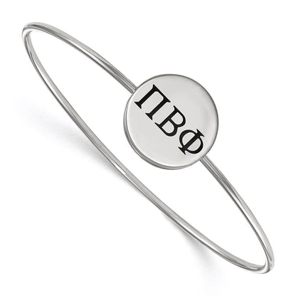 Sterlingsilber Rhodiniert Logoart Pi Beta Phi Emailliert Schieber auf Armreif Armband