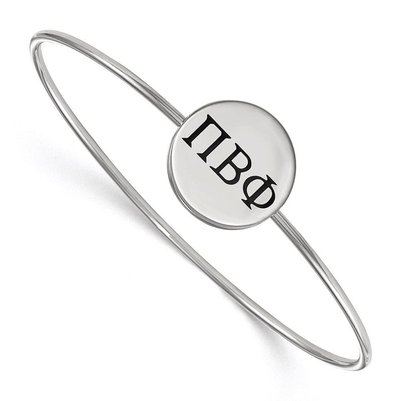 Sterlingsilber Rhodiniert Logoart Pi Beta Phi Emailliert Schieber auf Armreif Armband