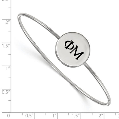 Sterlingsilber Rhodiniert Logoart Phi Mu Emailliert Schieber auf Armreif