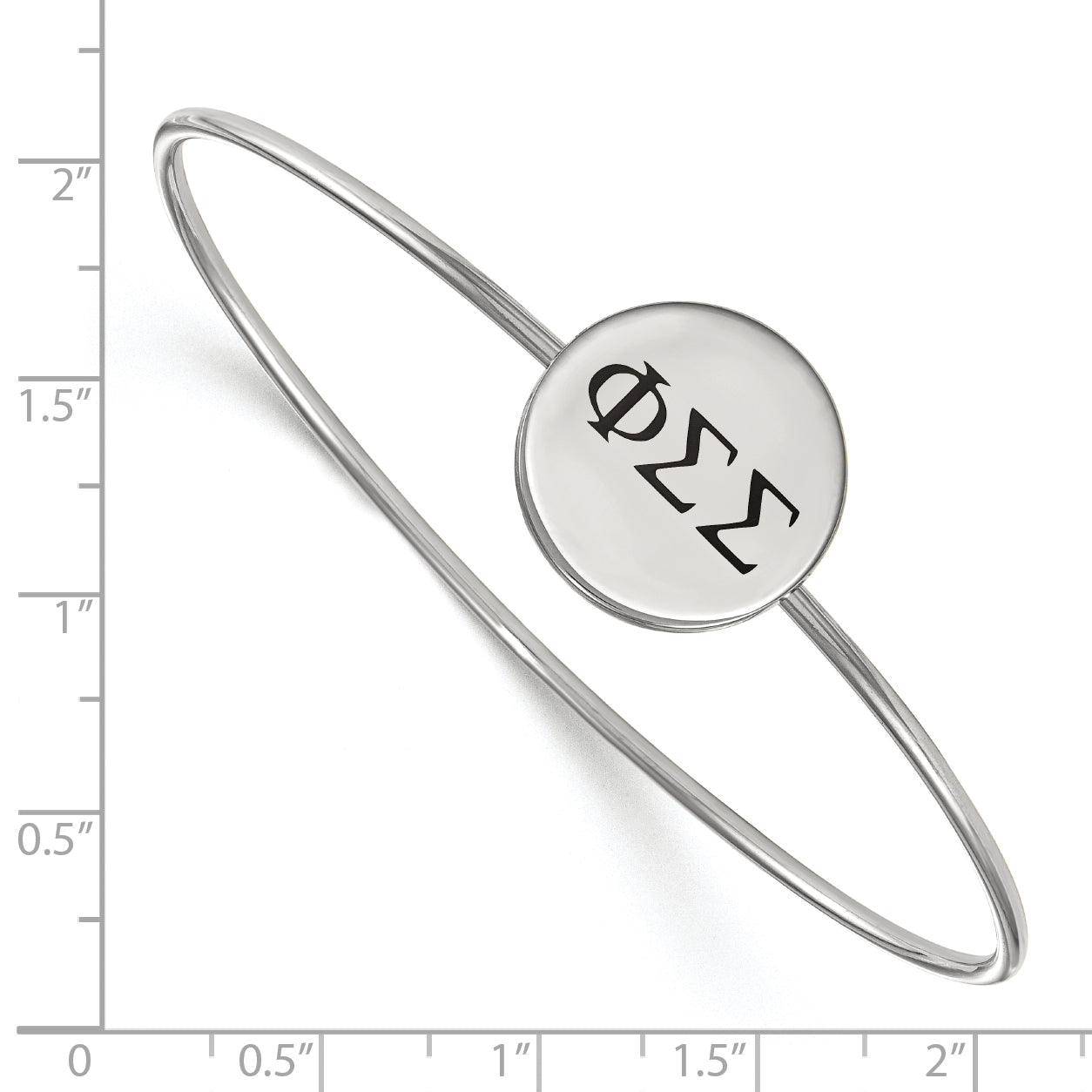 Sterlingsilber Rhodiniert Logoart Phi Sigma Emailliert Schieber auf Armreif